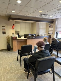Waiting room with patients waiting room with patients